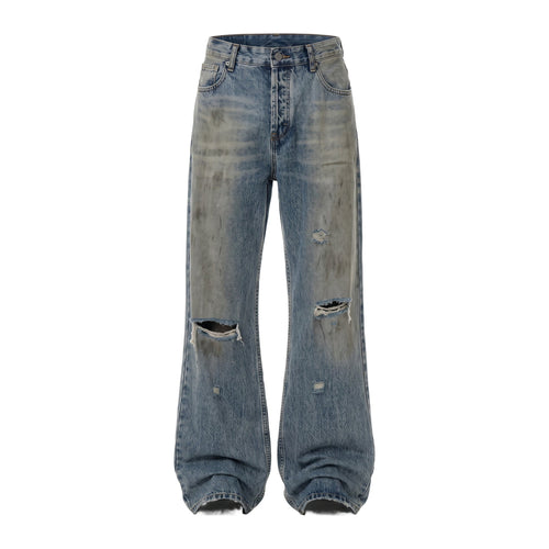 Baggy Jeans in Dust, getragene Silhouette von vorn