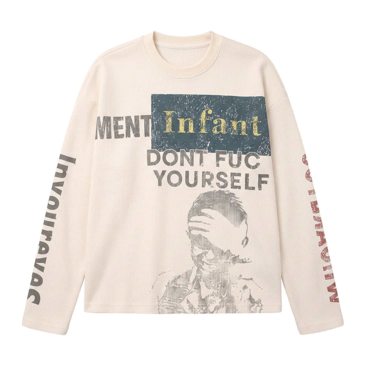 Copycat Sweatshirt in Bone, Vorderansicht flach gelegt