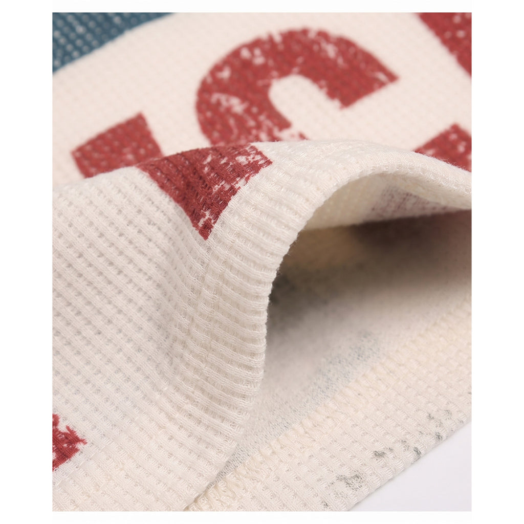 Waffelstrick am Saum im Detail