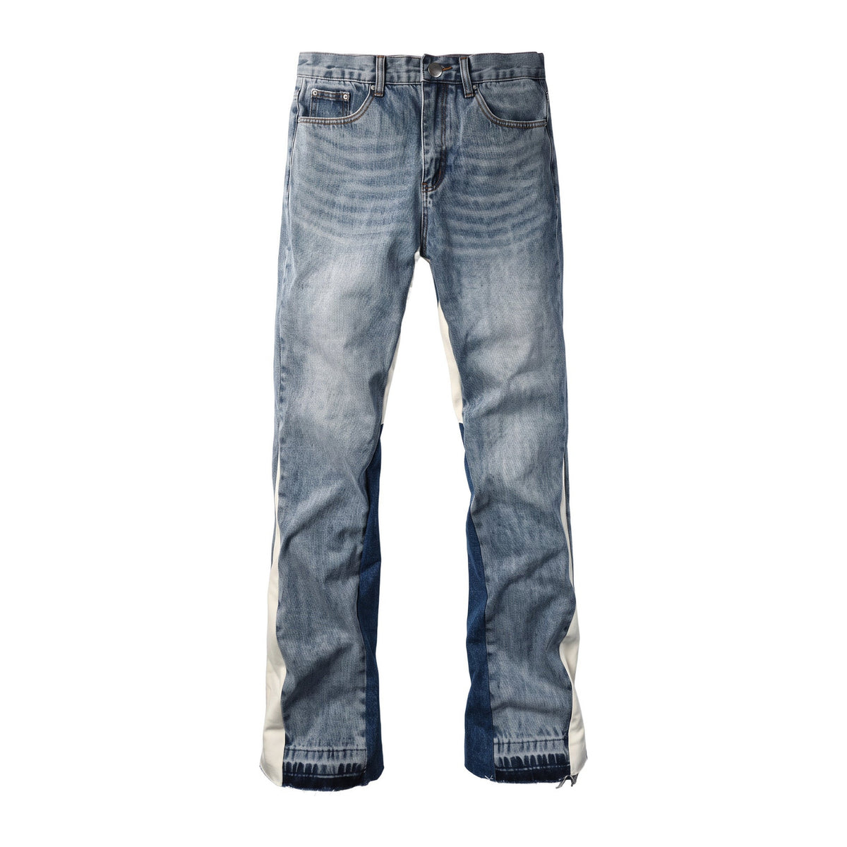 Flare Jeans in Chalk, Vorderansicht flach gelegt