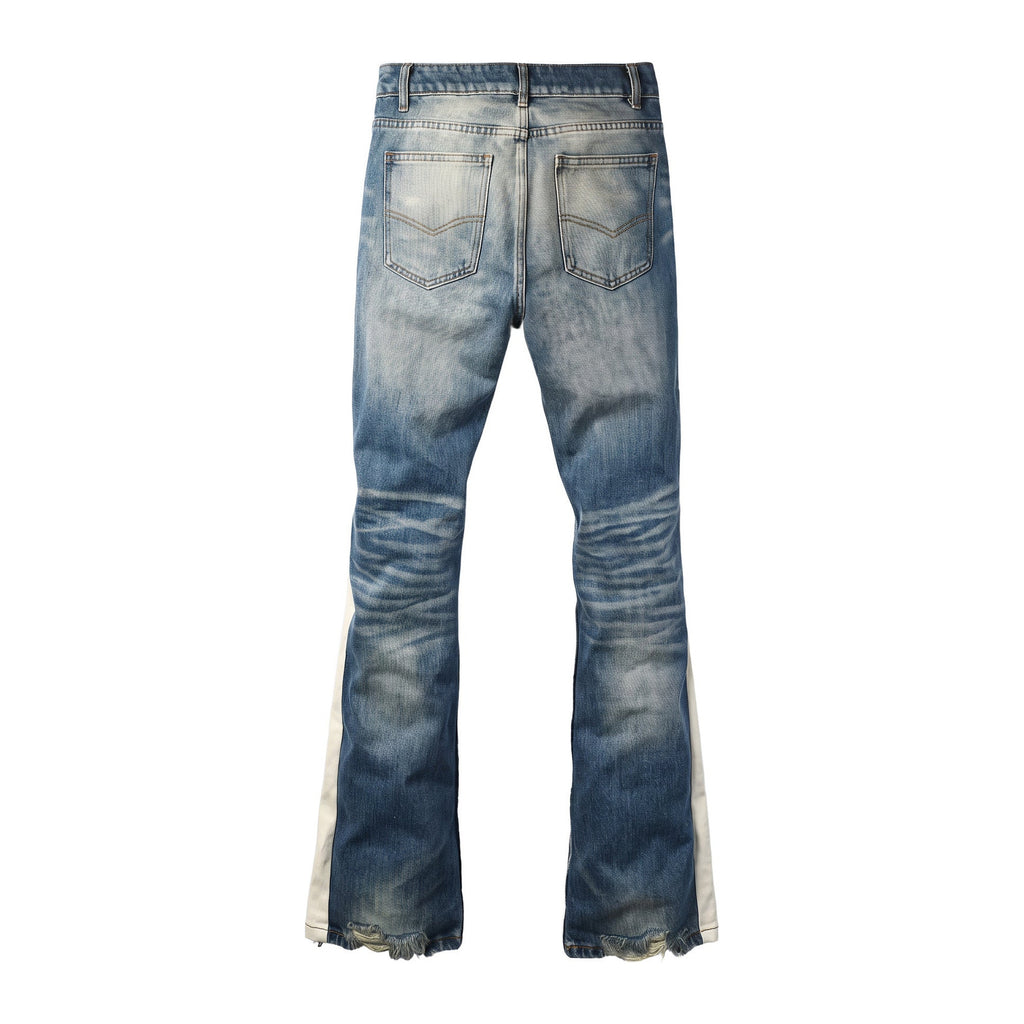 Flare Jeans in Chalk, Rückansicht flach gelegt