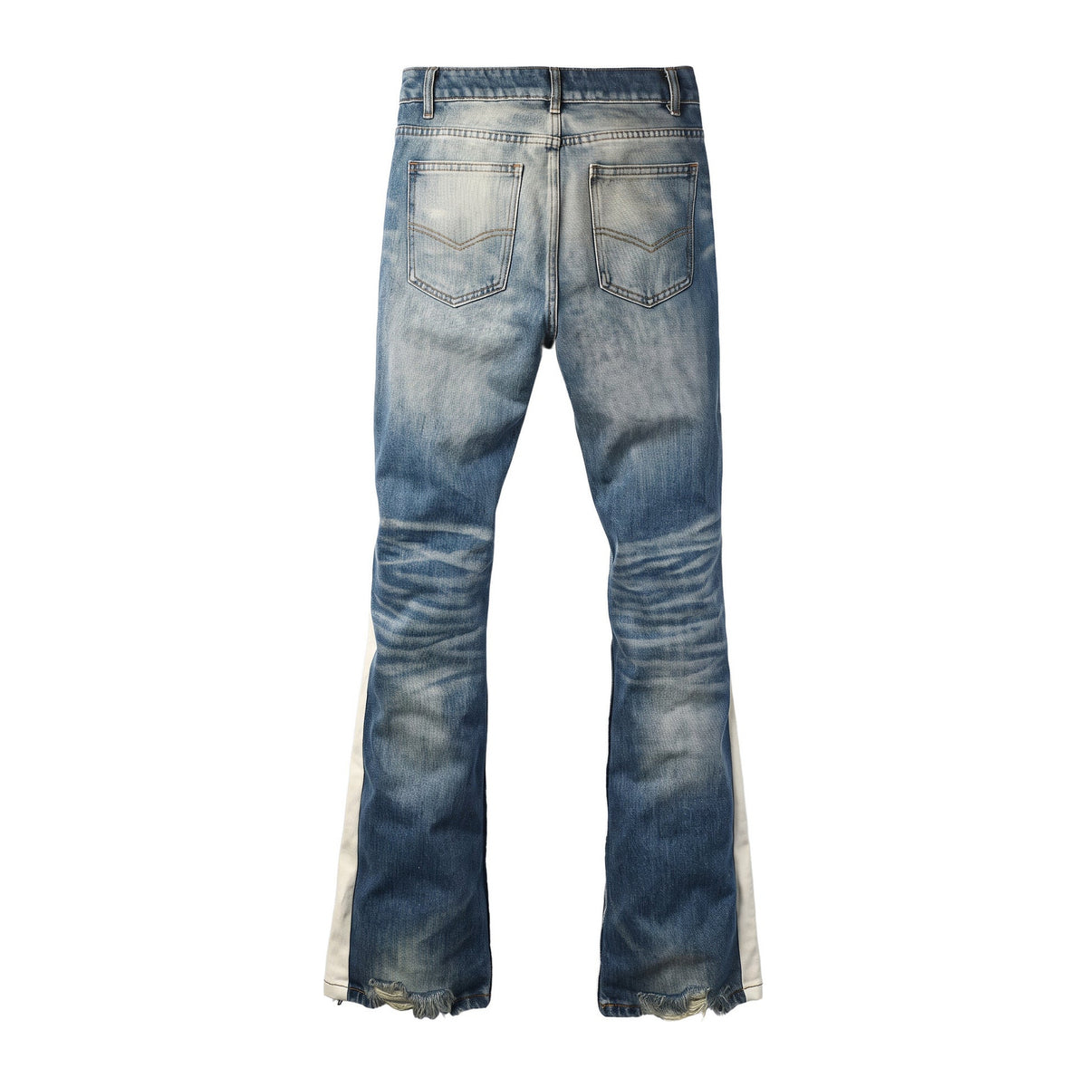 Flare Jeans in Chalk, Rückansicht flach gelegt