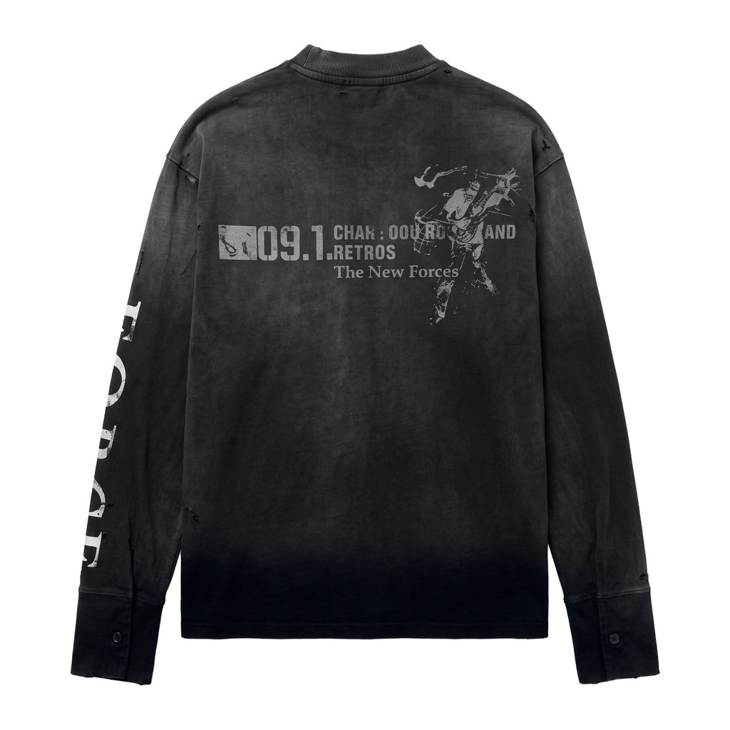 Force Sweatshirt in Ash, Rückansicht mit Grafik