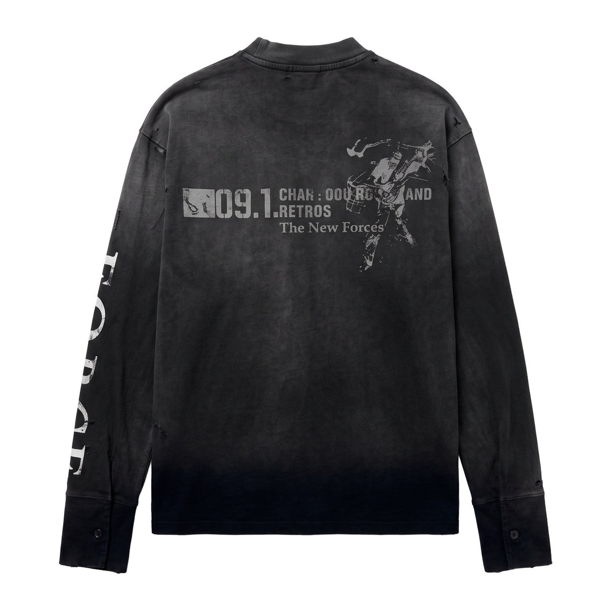 Force Sweatshirt in Ash, Rückansicht mit Grafik