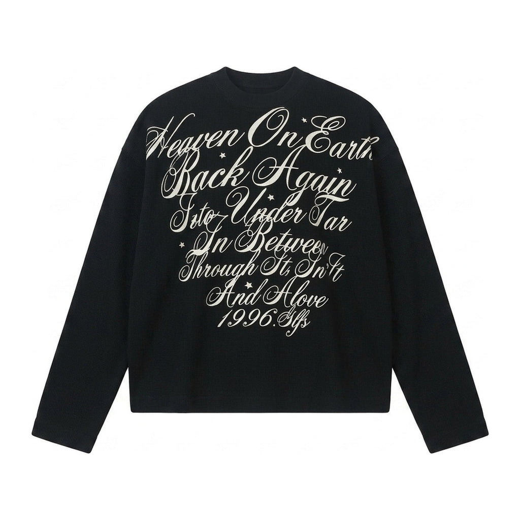 Halo Sweatshirt in Obsidian, Vorderansicht flach gelegt