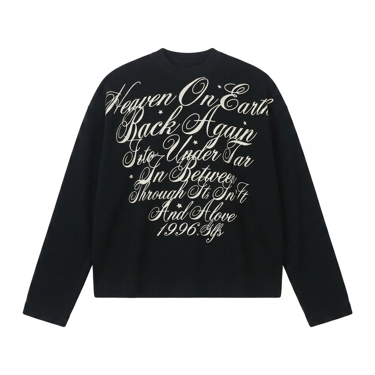 Halo Sweatshirt in Obsidian, Vorderansicht flach gelegt