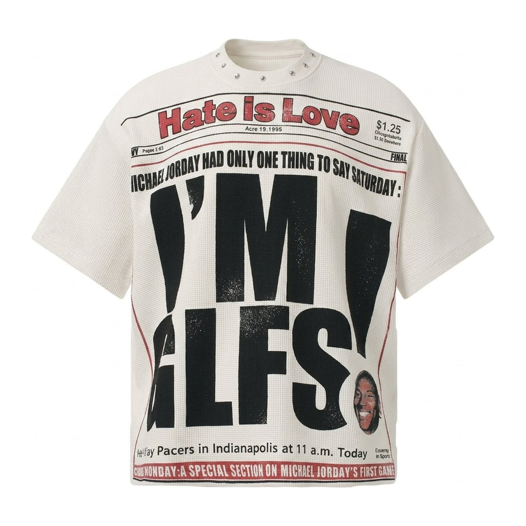 Press Tee in Bone, Vorderansicht am unsichtbaren Mannequin
