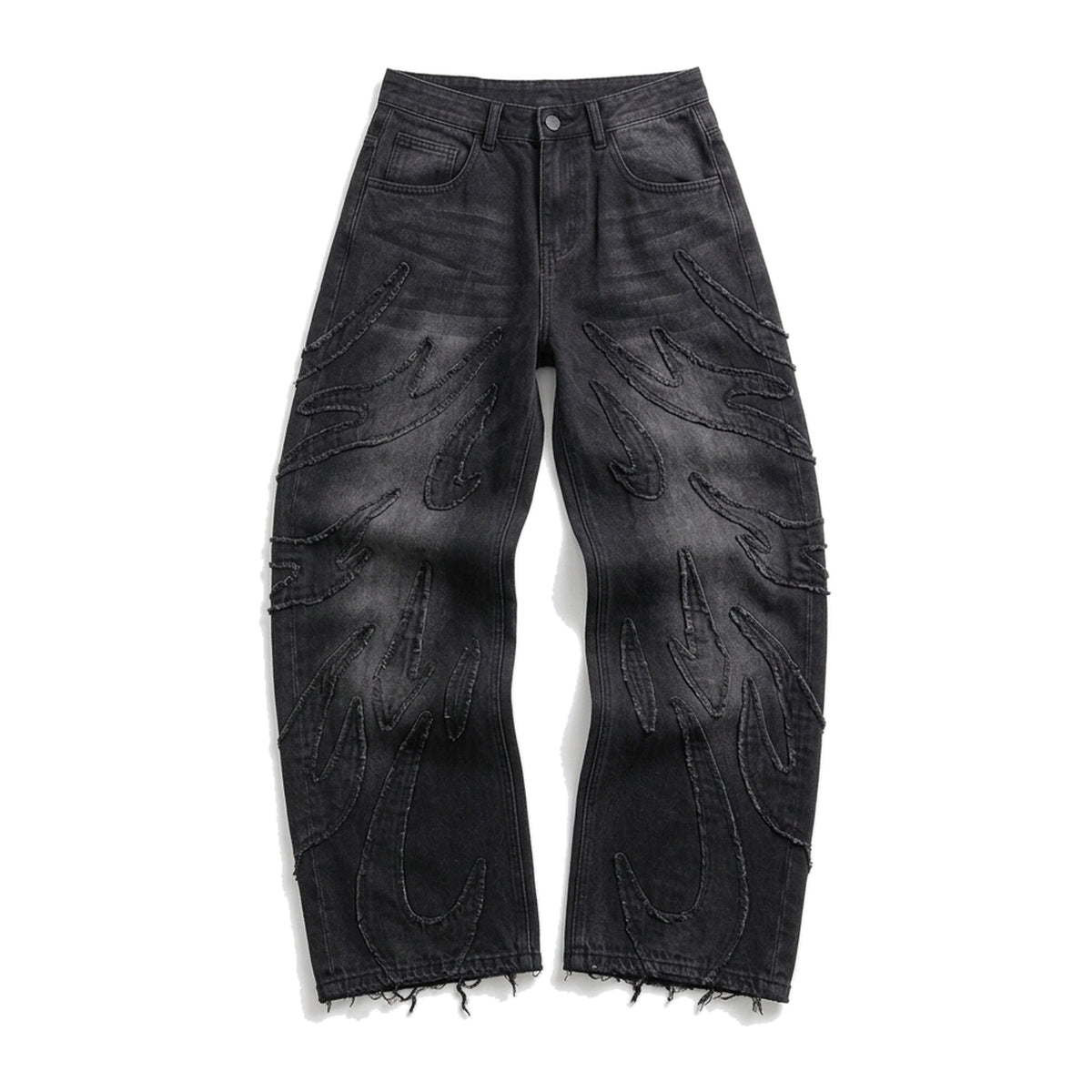 Stack Jeans in Coal, flach gelegt