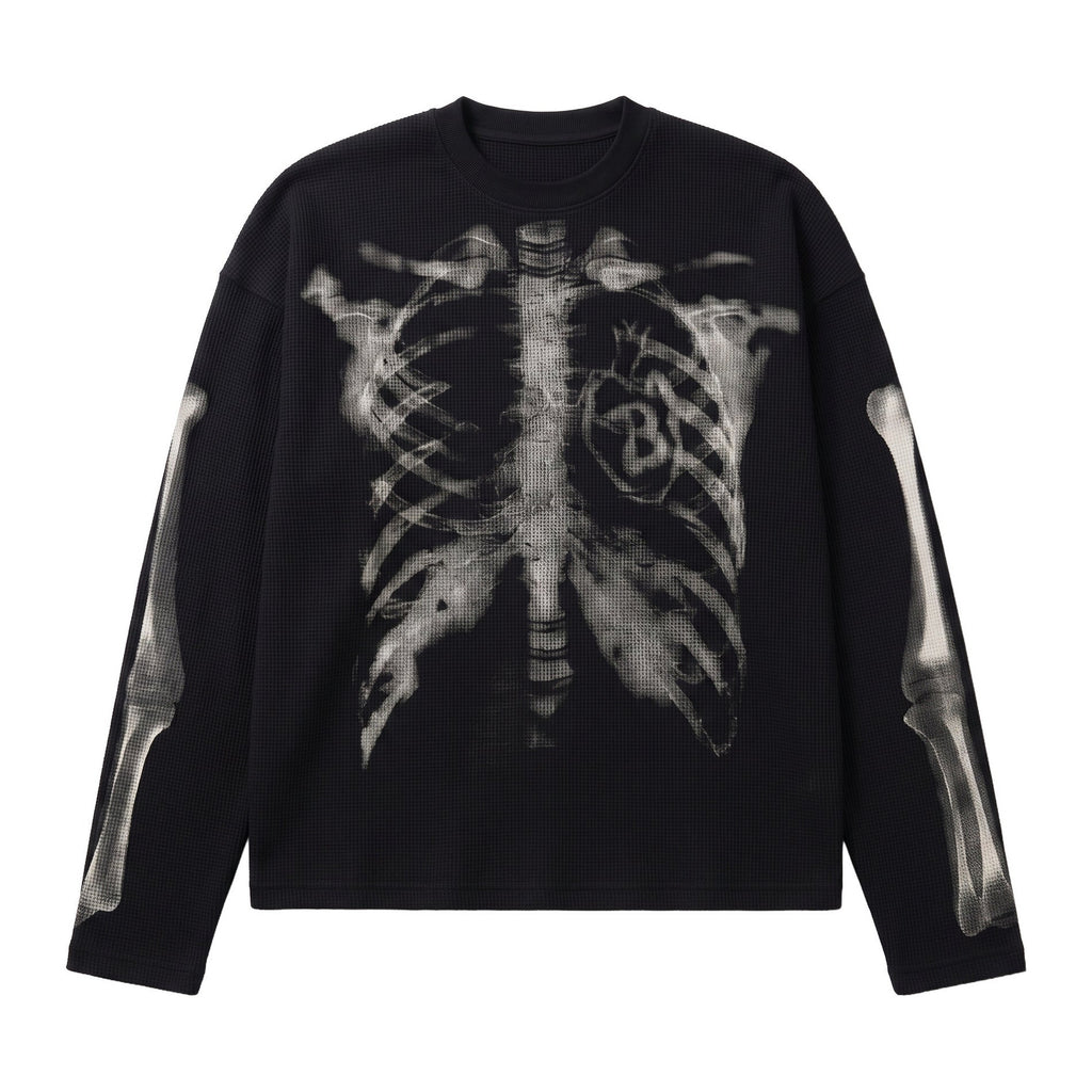 X-Ray Sweatshirt in Obsidian, Vorderansicht flach gelegt