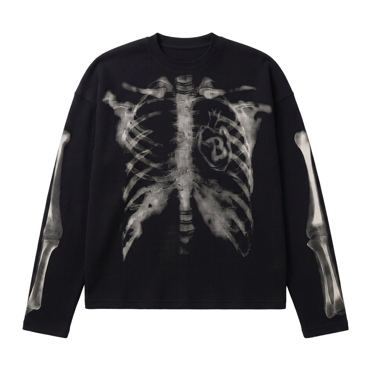 X-Ray Sweatshirt in Obsidian, Vorderansicht flach gelegt