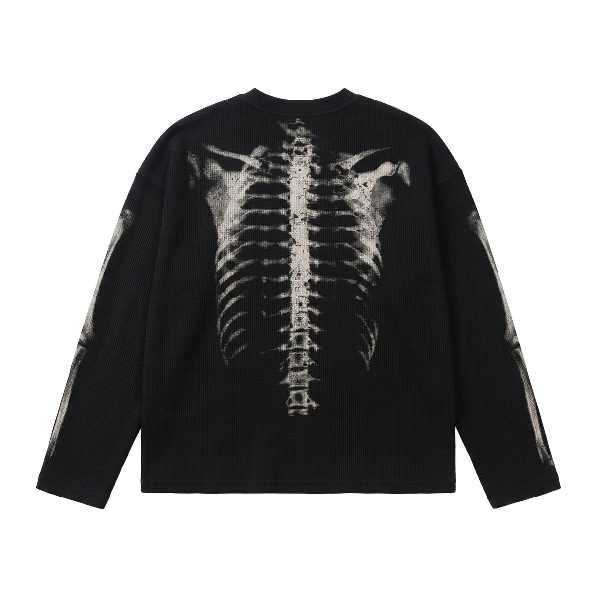 X-Ray Sweatshirt in Obsidian, Rückenansicht mit Wirbelsäulen-Print