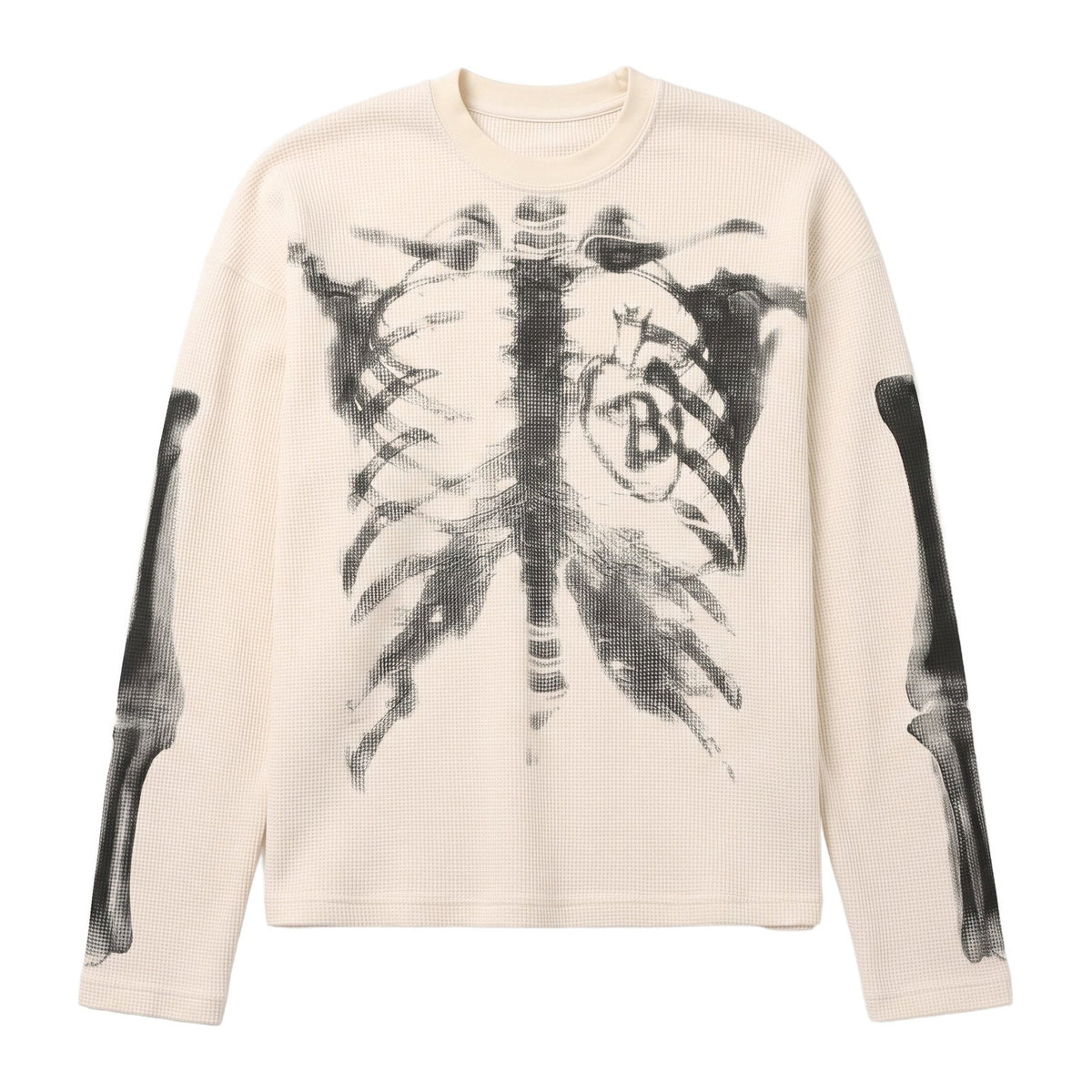 X-Ray Sweatshirt in Bone, Vorderansicht flach gelegt